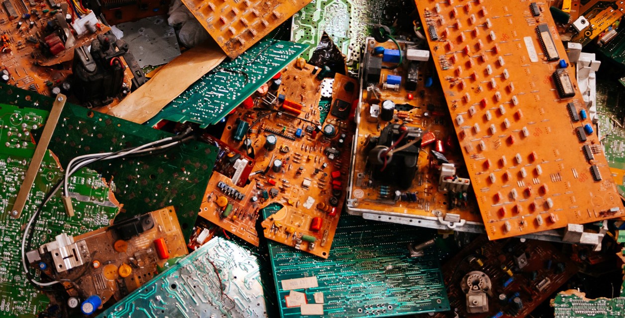 Decorative picture of discarded circuit boards